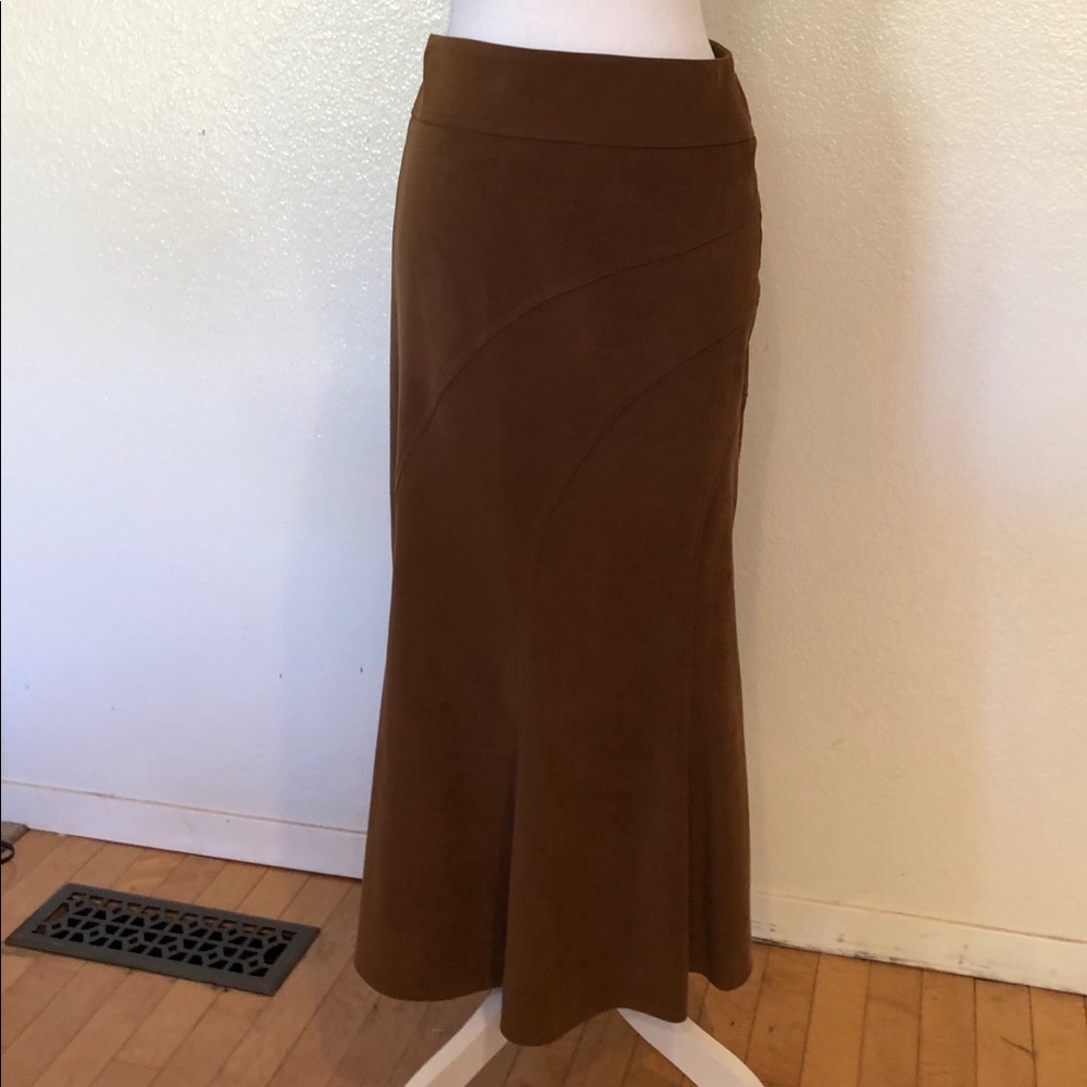SUEDE LIKE BROWN SKIRT